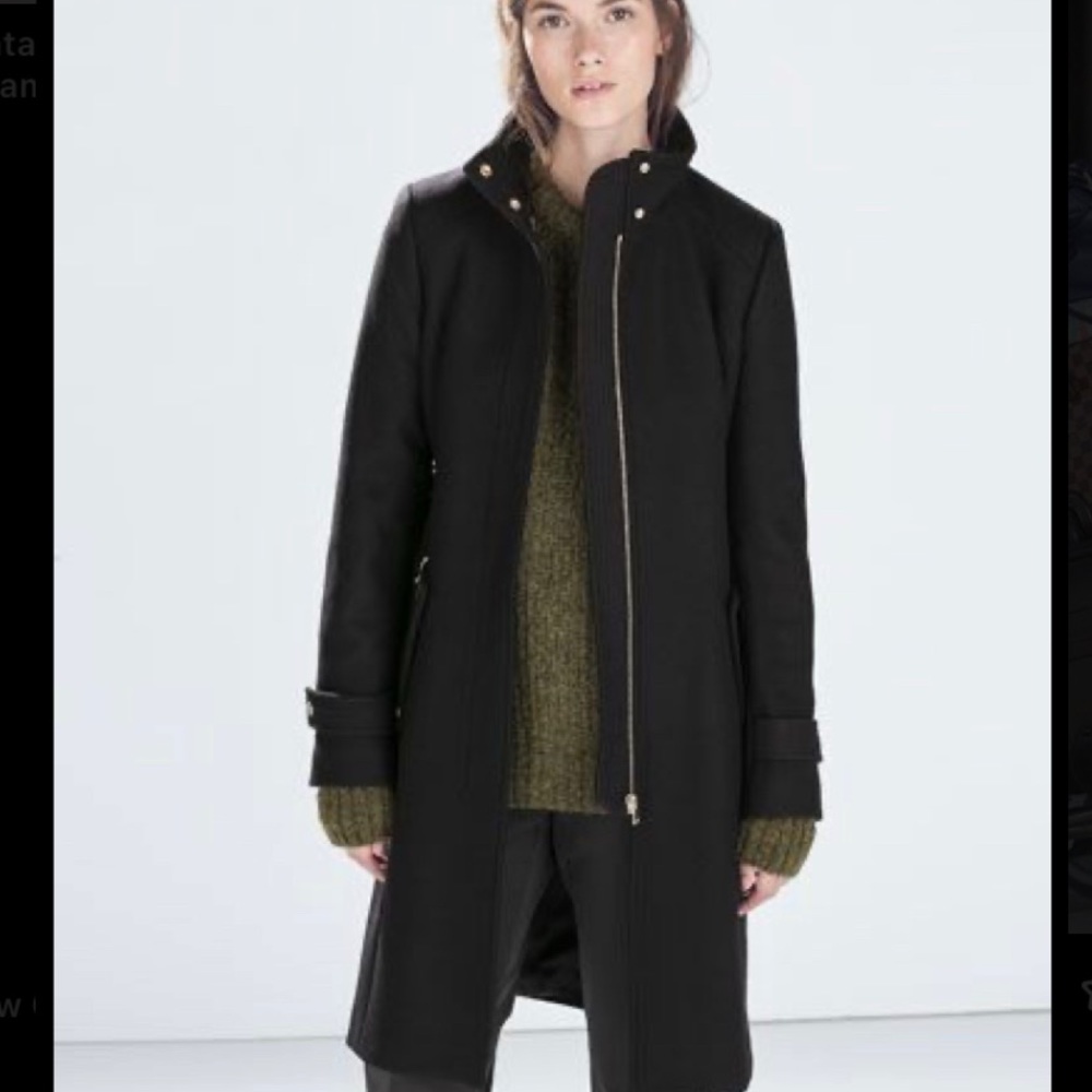 Zara Buckle Wool Coat